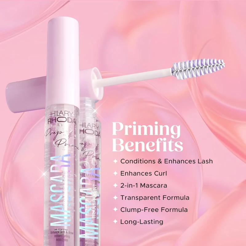 Hilary Rhoda Prep & Prime Transparent Mascara | Clear Gel Formula | Natural Look & Lash Transparent Mascara | Glossy & Shiny | Enhances Lash & Curl | Clump-Free | 10ml - Thumbnail 4